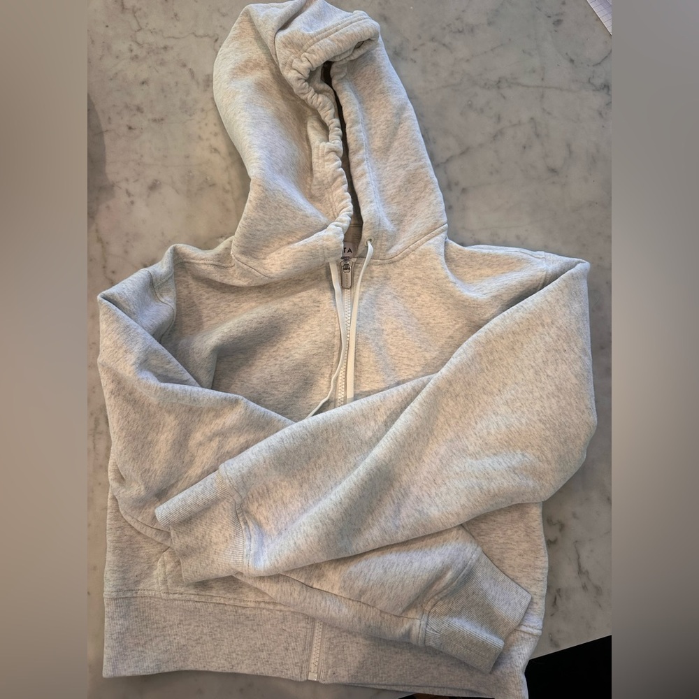 Athleta cropped grey hoodie xxs